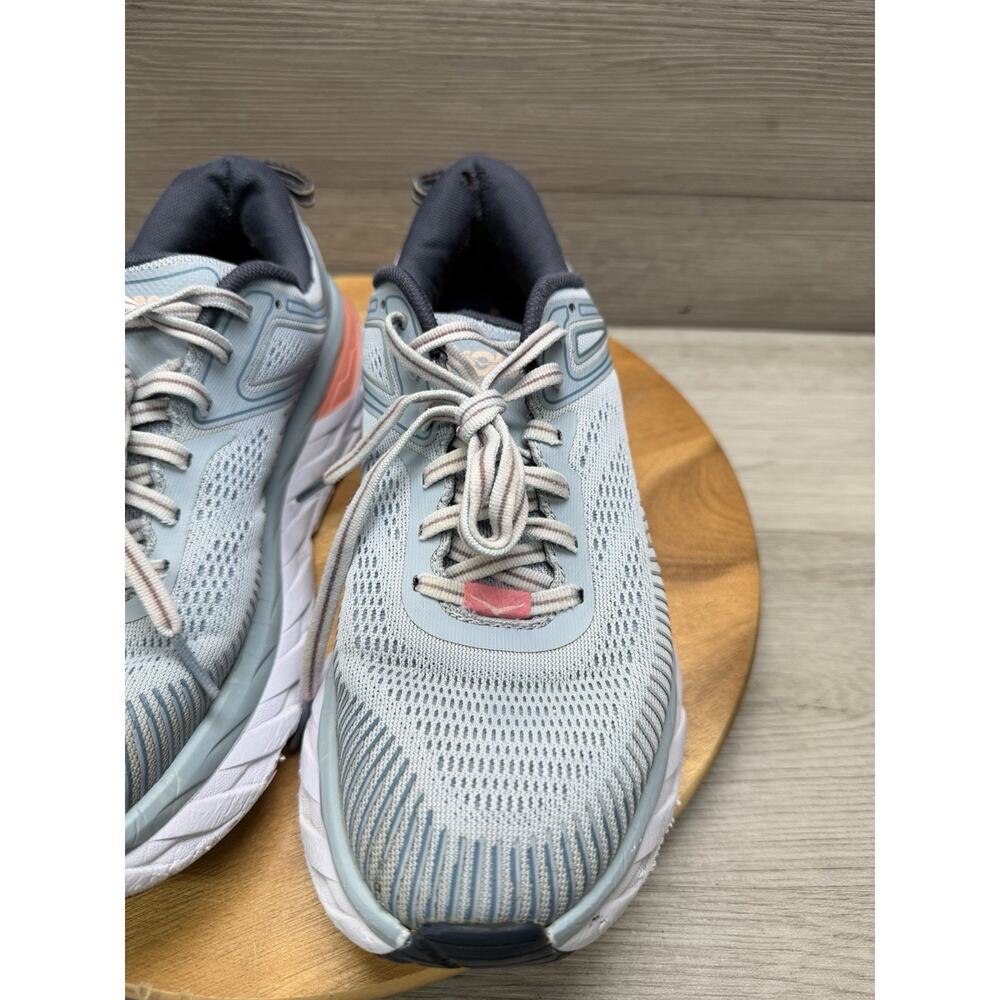 Hoka One W Bondi 7 Light Blue Athletic Cushioned Running Shoes. Womens 7.5 - Picture 4 of 12